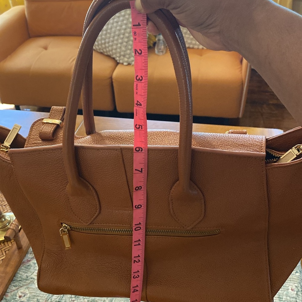 Zenith Leather Shoulder Handbag Brown with Gold Hardware - Picture 6 of 9